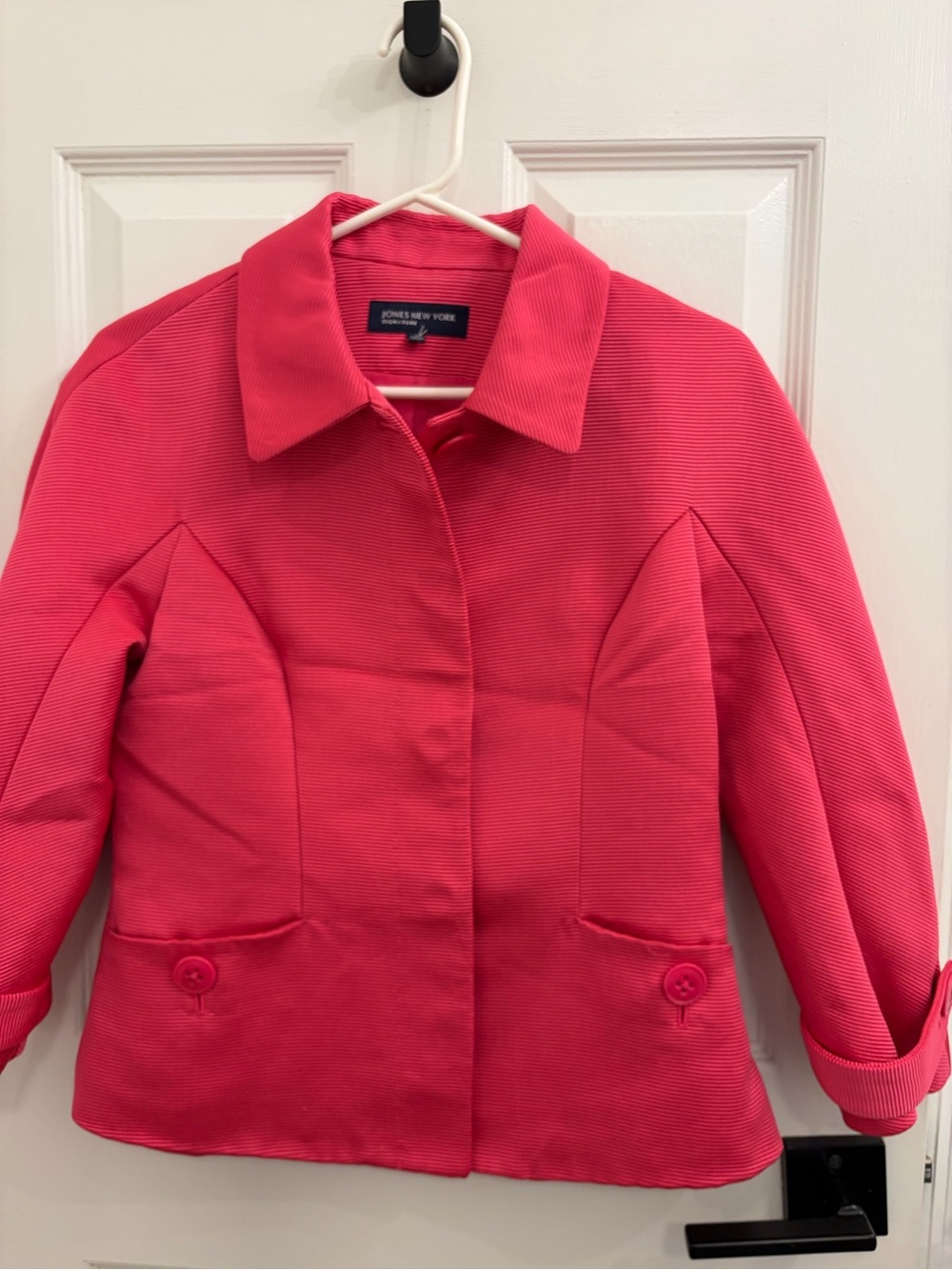 Jones New York Coral Pink Structured Collar Jacket